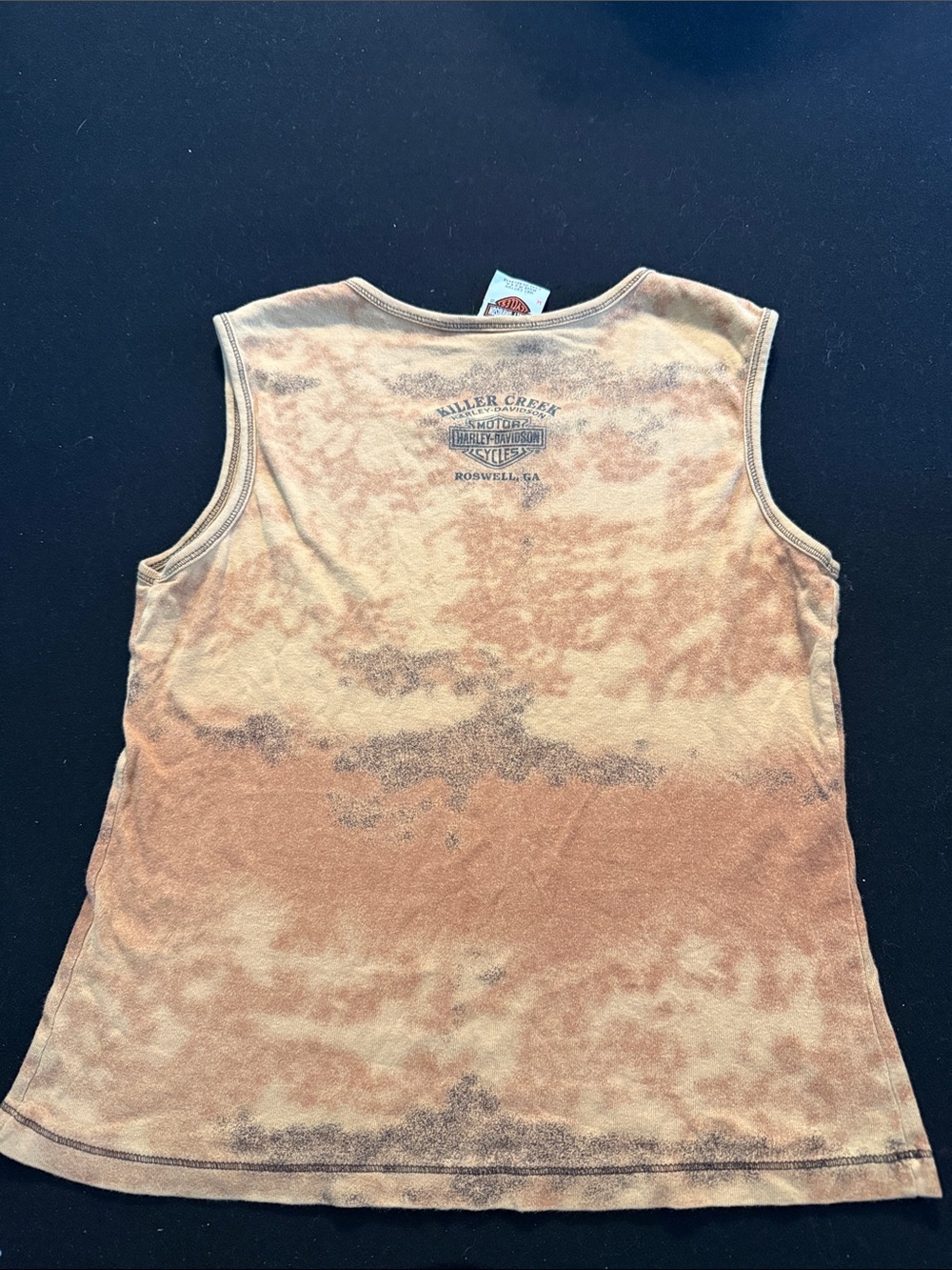 Harley-Davidson Women's Tank Top in Rust and Tan Burnout - Picture 3 of 3